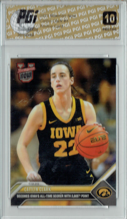 Caitlin Clark 2023 Bowman University Now #4 PRISTINE Rookie Card PGI 10
