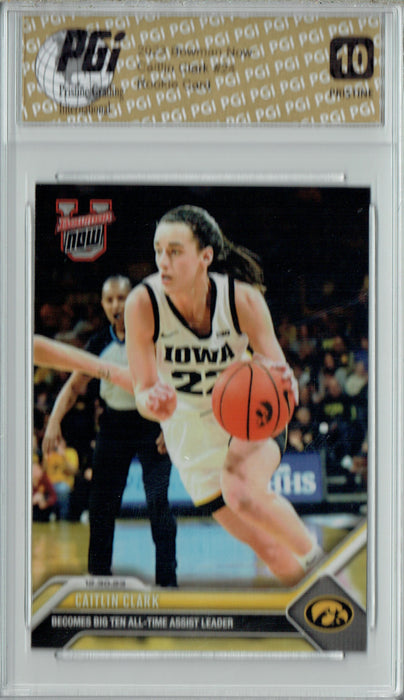 Caitlin Clark 2023 Bowman University Now #24 PRISTINE Rookie Card PGI 10