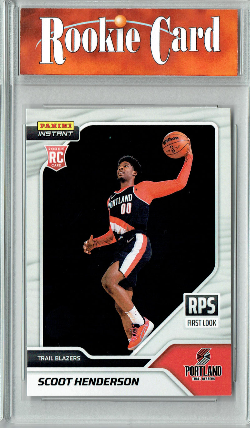 @@ Certified Mint+ Scoot Henderson 2023 Panini Instant #RPS-3 First Look Portland Trail Blazers Jersey Licensed Rookie Card