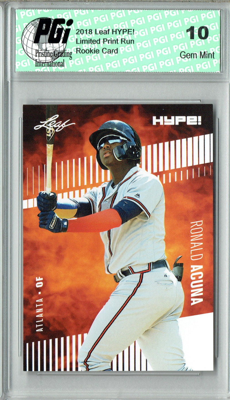 Ronald Acuna Jr. 2018 Leaf HYPE #1A Just 5000 Ever Made Rookie Card PGI 10