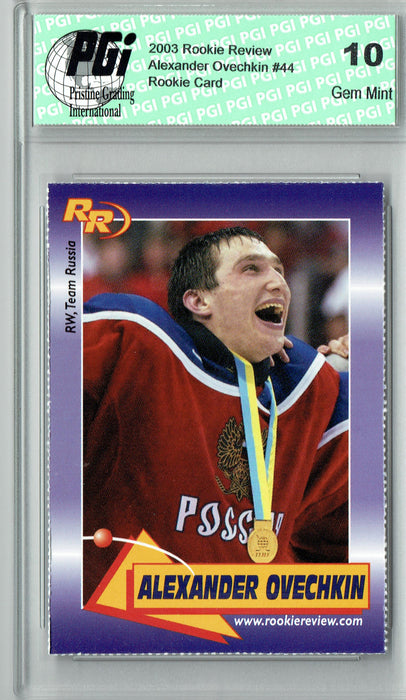 Alexander Ovechkin 2003 Rookie Review #44 Rookie Card PGI 10