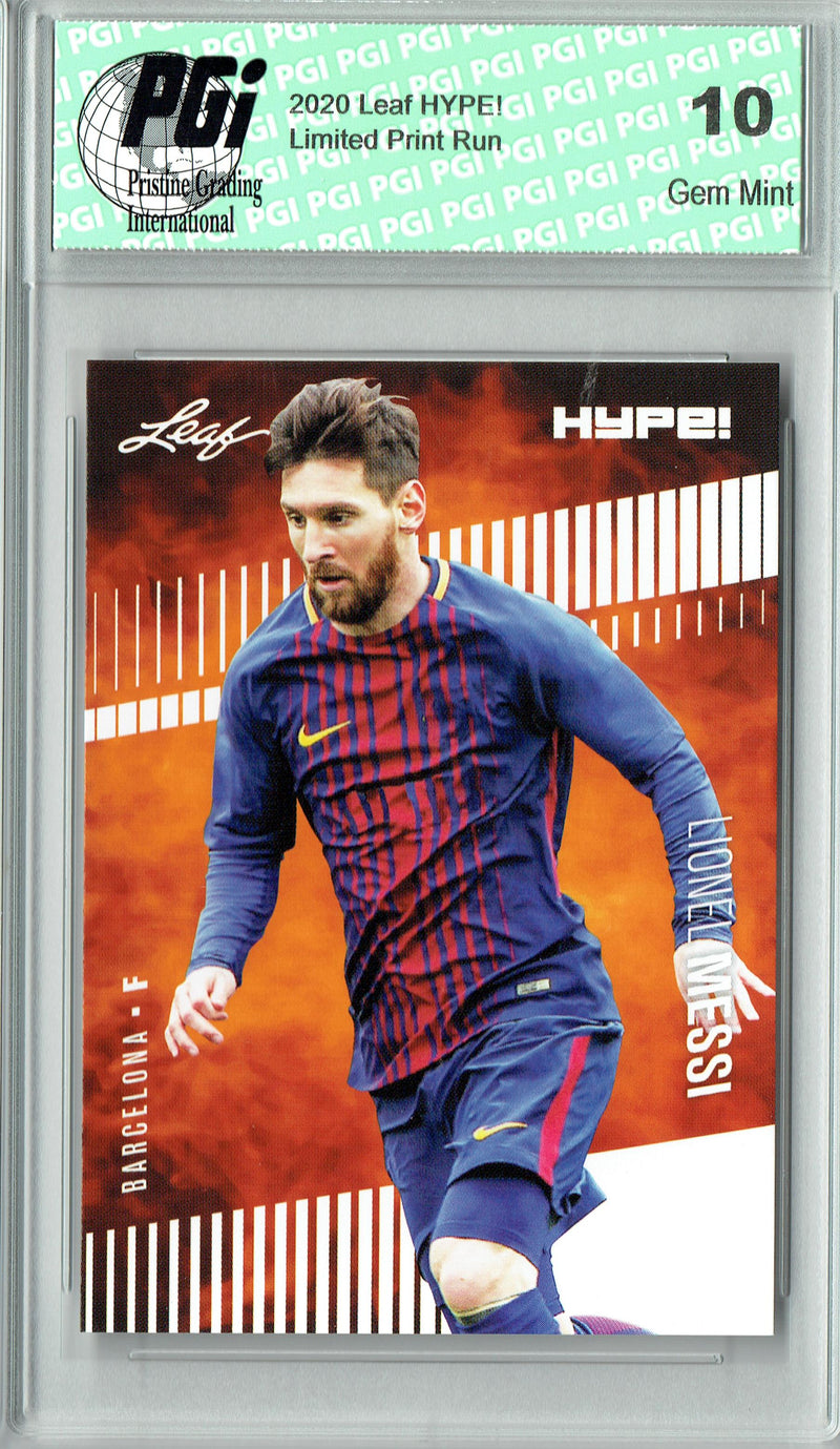 Two Card Short Print Cristiano Ronaldo 2020 Leaf HYPE #47 & Lionel Messi #46 - Both Cards PGI 10