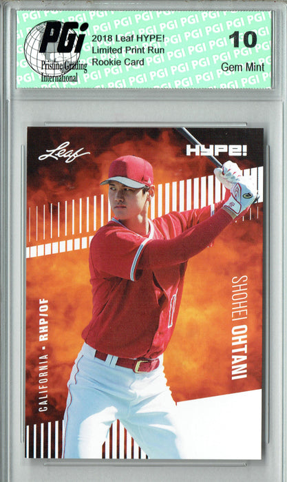 Shohei Ohtani 2018 Leaf HYPE! #10 Just 5000 Ever Made Rookie Card PGI 10 Dodgers