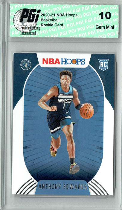 Anthony Edwards 2020 NBA Hoops #216 Gem Mint Rookie Card PGI 10