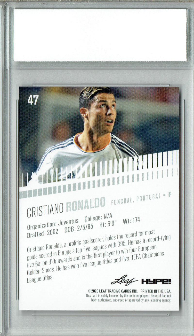 Cristiano Ronaldo 2020 Leaf HYPE! #47 Only 5000 Made Juventus Card PGI 10