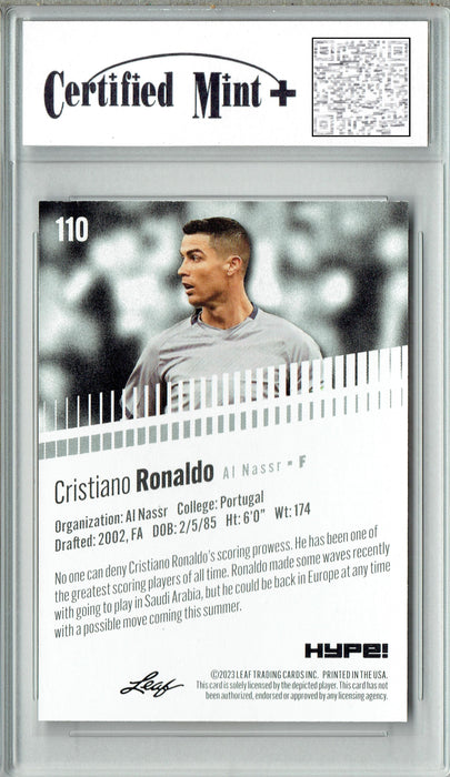 Certified Mint+ Cristiano Ronaldo 2023 Leaf HYPE! #110 Only 5000 Made! Rare Trading Card