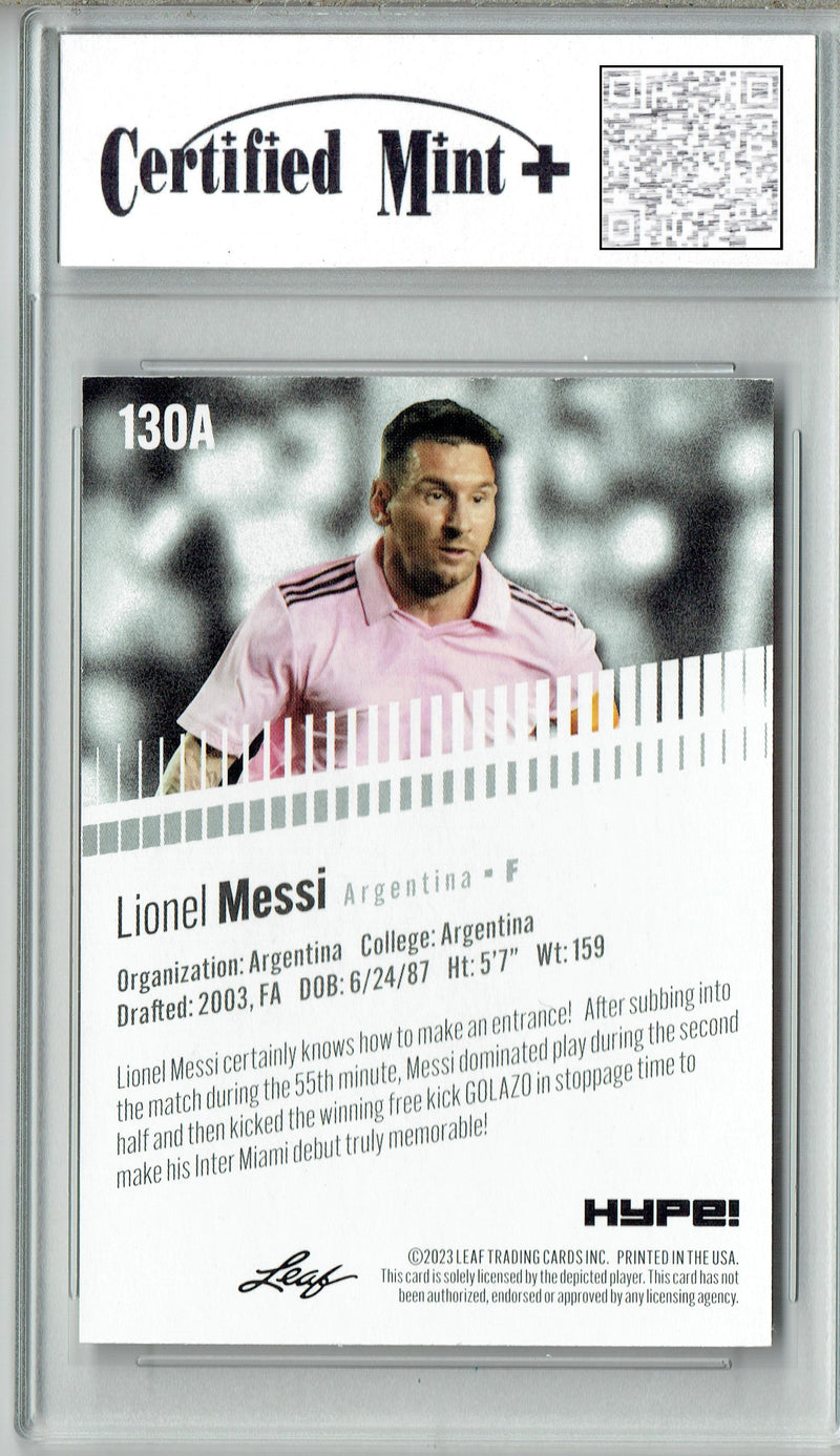 Certified Mint+ Lionel Messi 2023 Leaf HYPE #130a Only 5000 Made Rare Trading Card Inter Miami