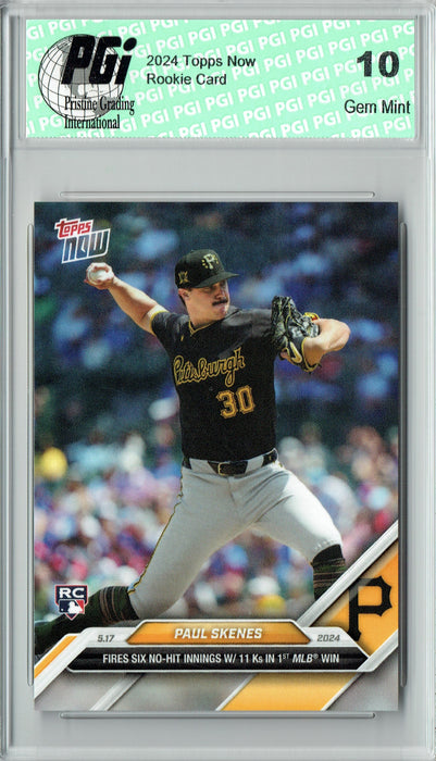 Paul Skenes 2024 Topps Now #201 1st MLB Win! Rookie Card PGI 10