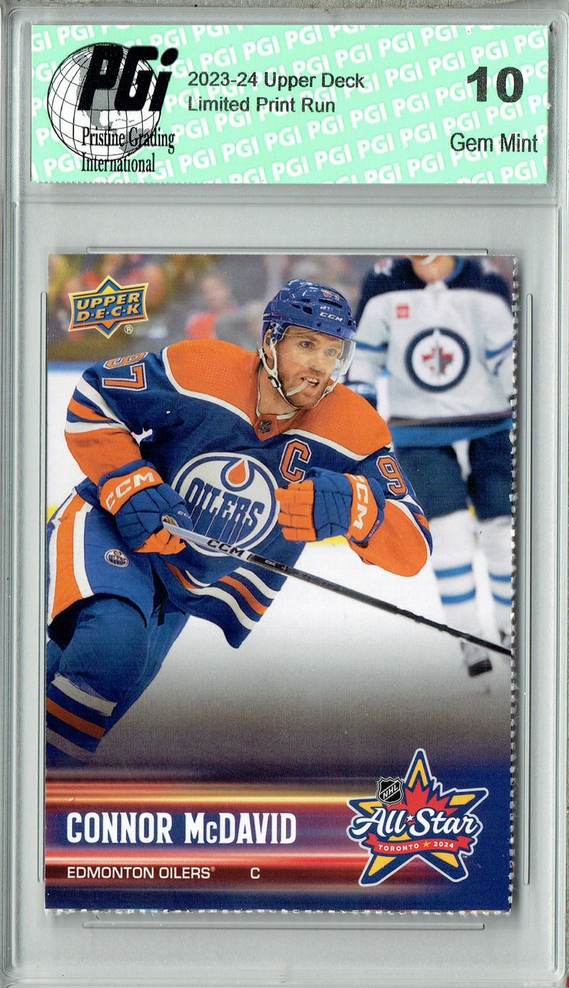 Connor McDavid 2023 Upper Deck #AS-CM All-Star SP Rare Trading Card PGI 10