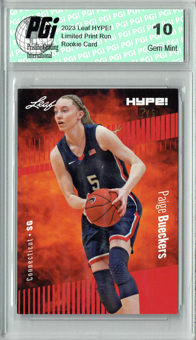 Paige Bueckers 2023 Leaf HYPE! #131A Red SP, Just 5 Made Rookie Card PGI 10