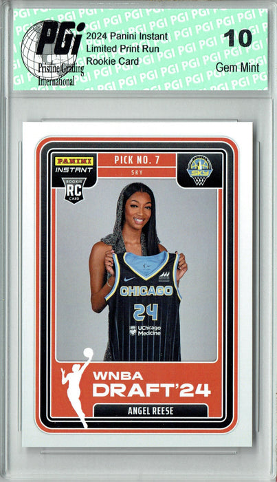 Angel Reese 2024 Panini Instant #DN-6 WNBA Draft Night Rookie Card PGI 10