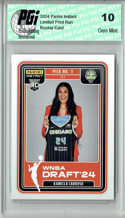 Kamilla Cardoso 2024 Panini Instant #DN3 WNBA Draft Night Rookie Card PGI 10