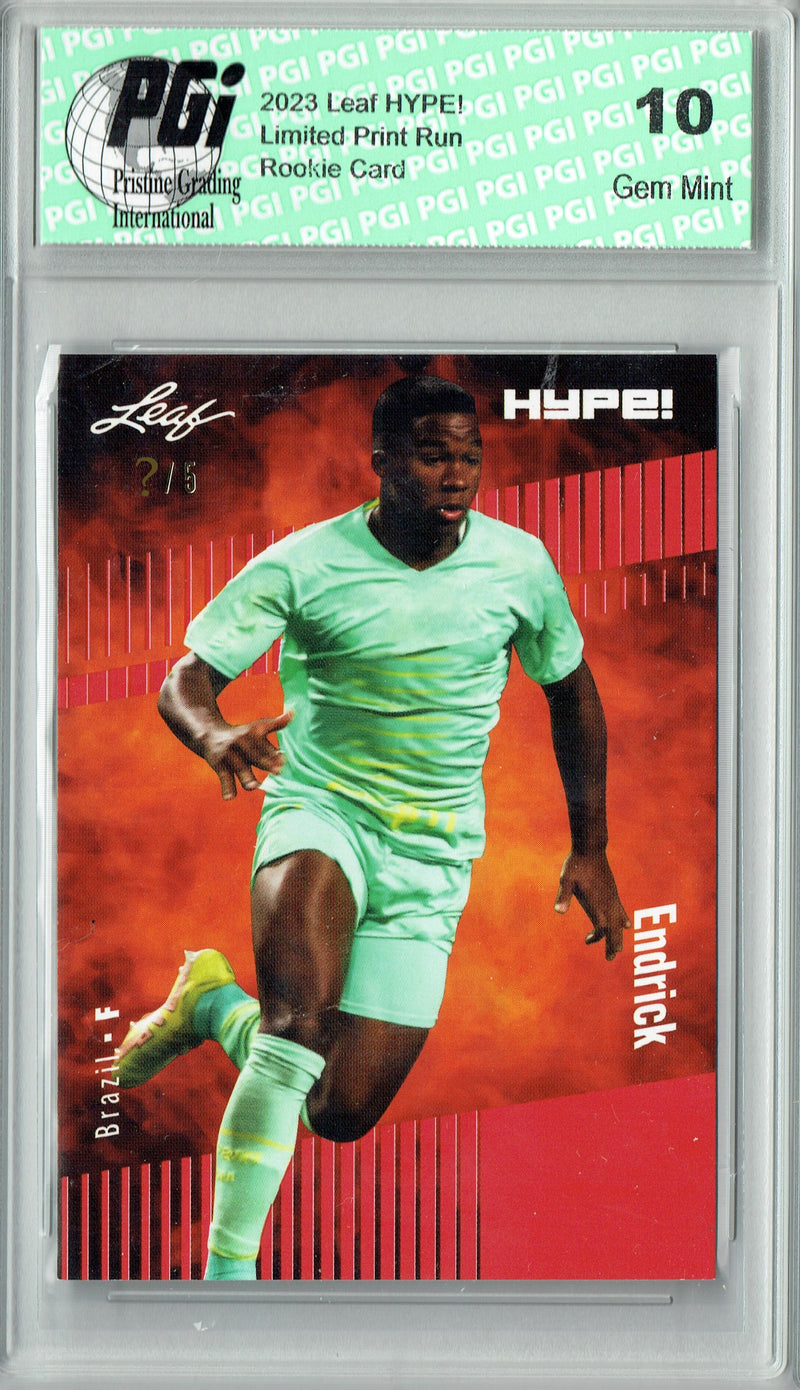 Endrick 2023 Leaf HYPE! #117 Red SP, Just 5 Made Rookie Card PGI 10