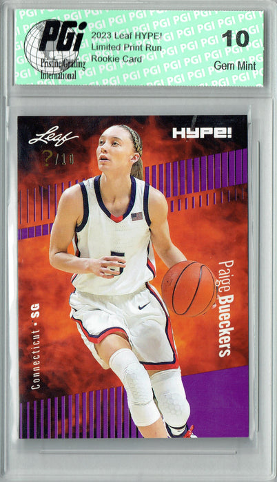 Paige Bueckers 2023 Leaf HYPE! #131 Purple SP, Just 10 Made Rookie Card PGI 10