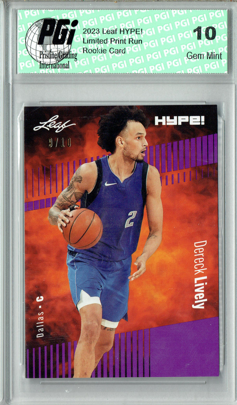 Dereck Lively 2023 Leaf HYPE! #112 Purple SP, Just 10 Made Rookie Card PGI 10