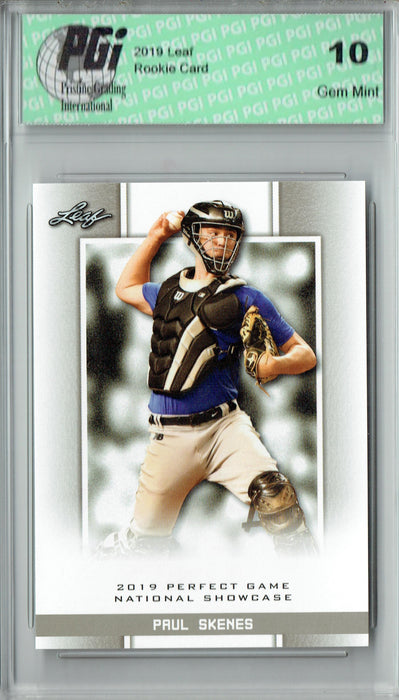 Paul Skenes 2019 Leaf Perfect Game #267 1st Card Ever! Catcher Rookie Card PGI 10