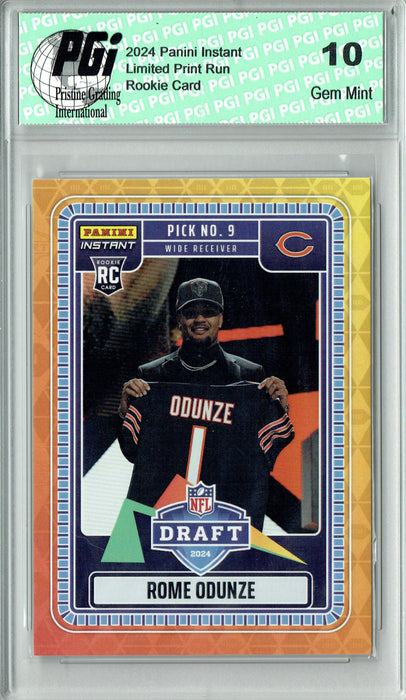 Rome Odunze 2024 Panini Instant #NFLDN-4 Draft Night Rookie Card PGI 10