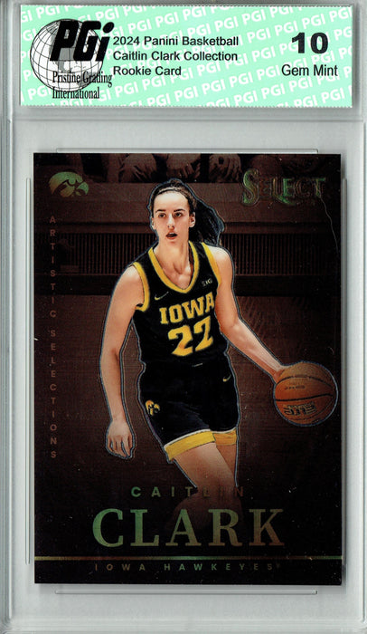 2024 Panini Caitlin Clark Collection #AS1 Select Chrome SP Rookie Card PGI 10