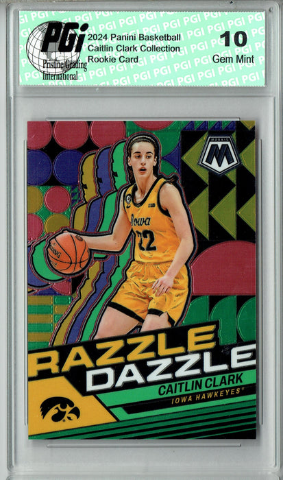 2024 Panini Caitlin Clark Collection #RD2 Razzle Dazzle Metal SP Rookie Card PGI 10