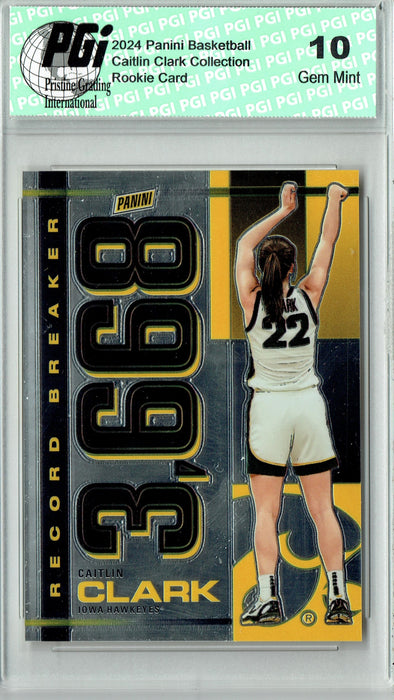 2024 Panini Caitlin Clark Collection #RB-CC Record Breaker Rookie Card PGI 10