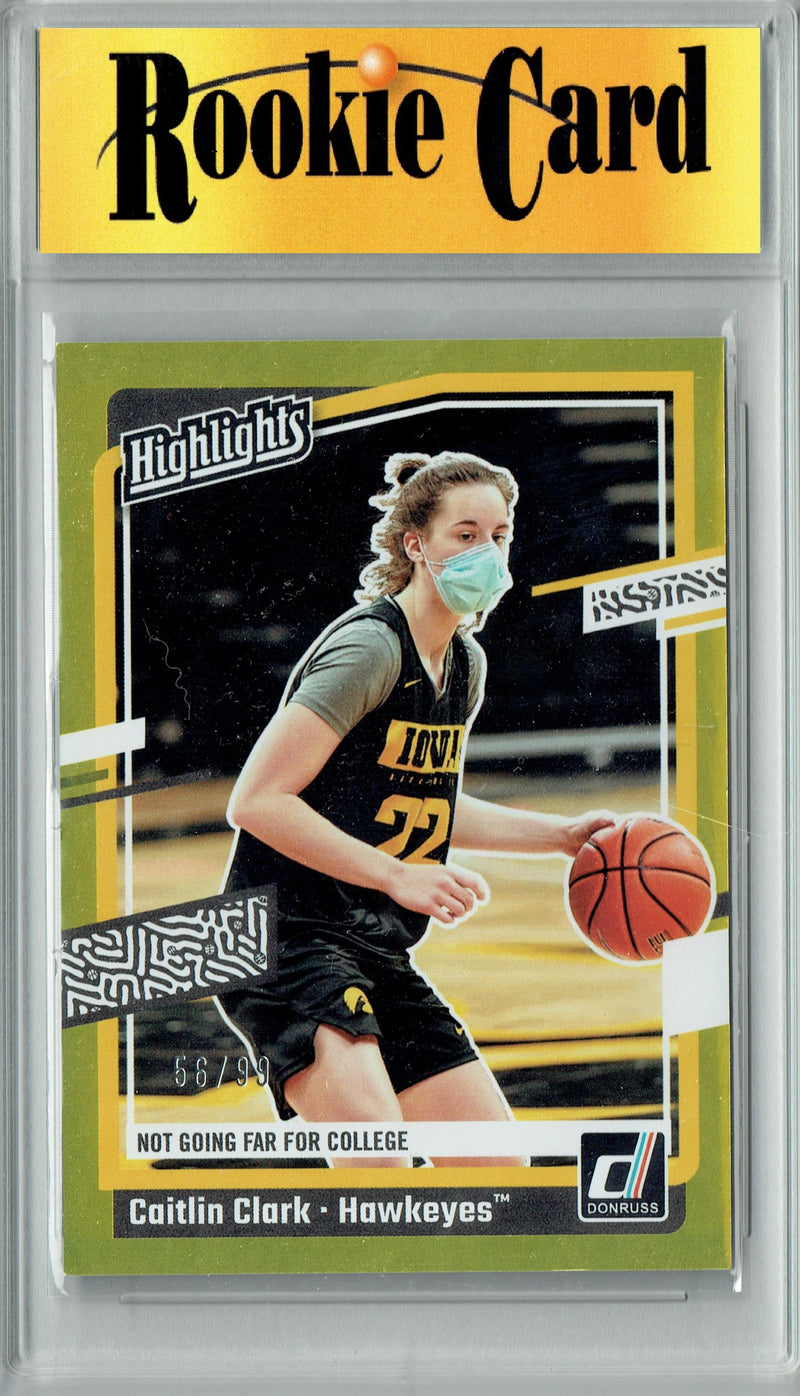 Certified Mint+ Caitlin Clark 2024 Panini America #H5 Gold Foil #56/99 Rookie Card Iowa Hawkeyes