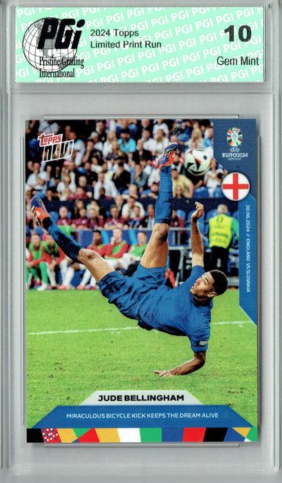 Jude Bellingham 2024 Topps Now #35 Legendary Bicycle Rare Trading Card PGI 10