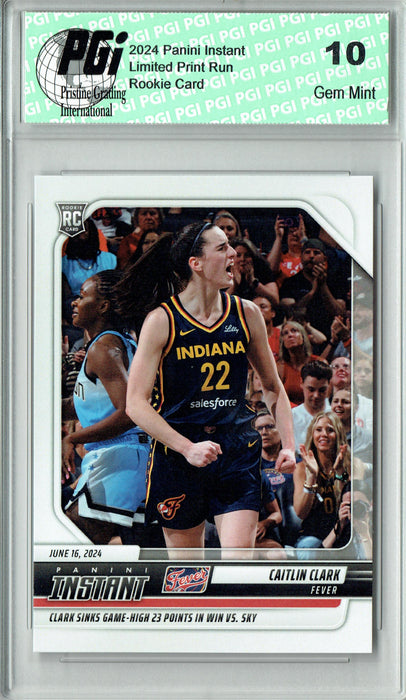 Caitlin Clark 2024 Panini Instant #72 1 of 4,450 Made 23 pts Rookie Card PGI 10