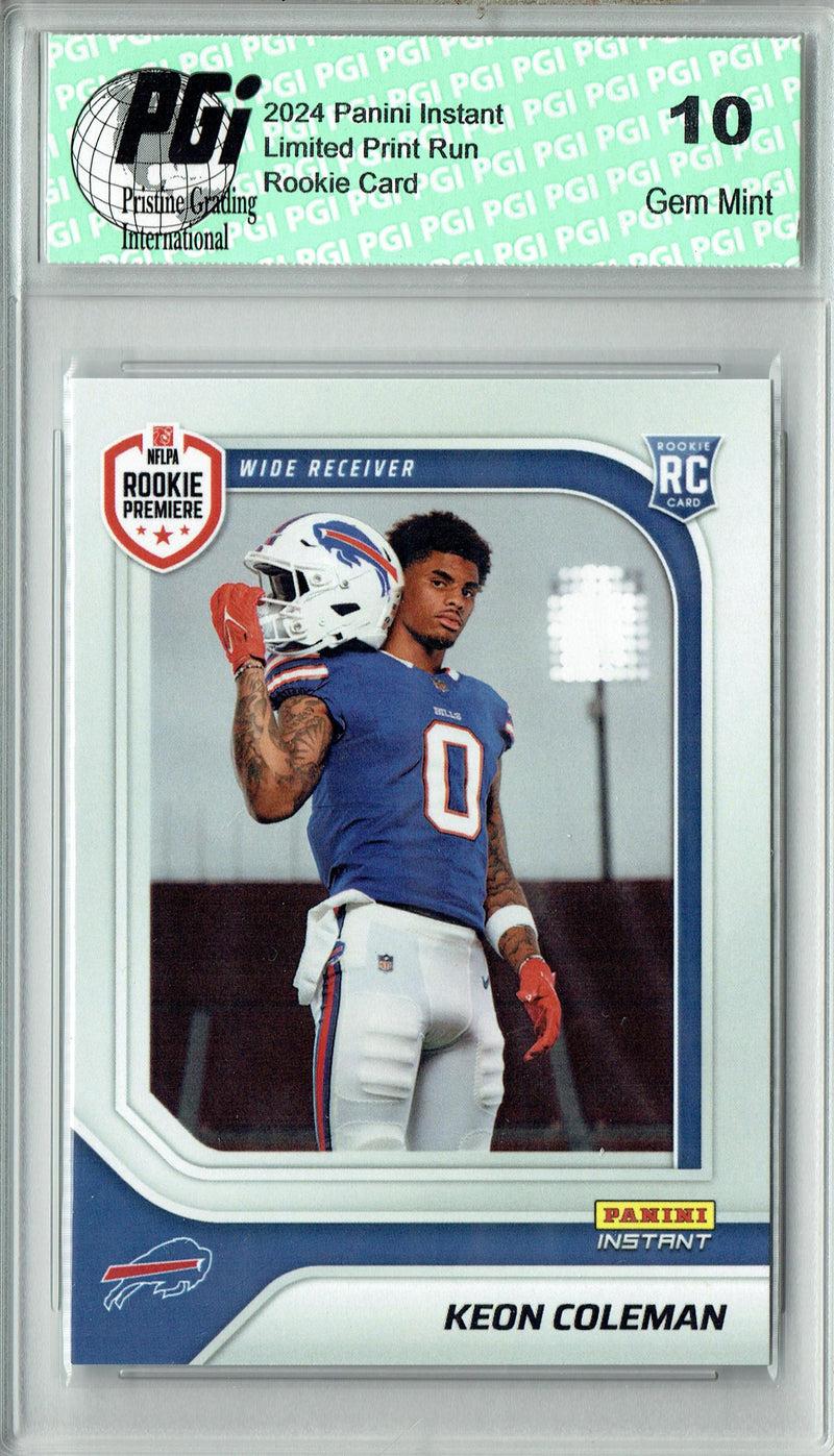 Keon Coleman 2024 Panini Instant #RPSFL-17 First Look Rookie Card PGI 10