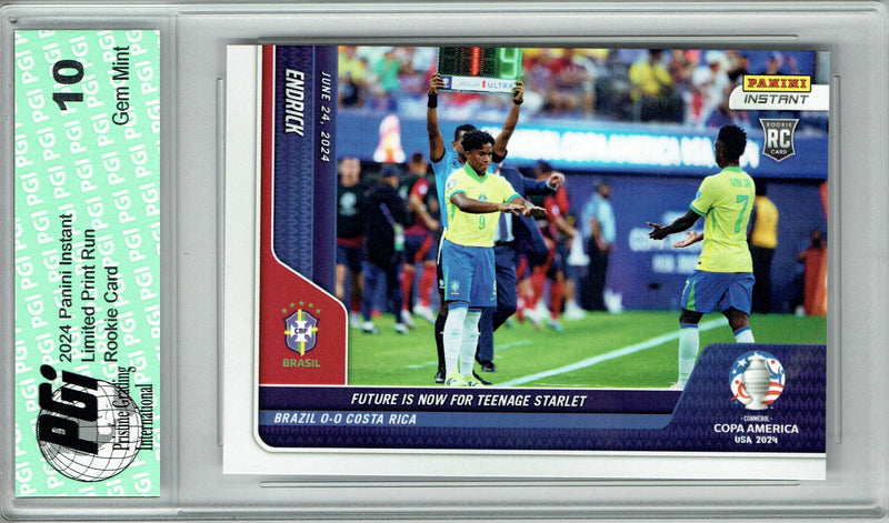 Endrick 2024 Panini Instant #12 Future is Now Copa America Rookie Card PGI 10