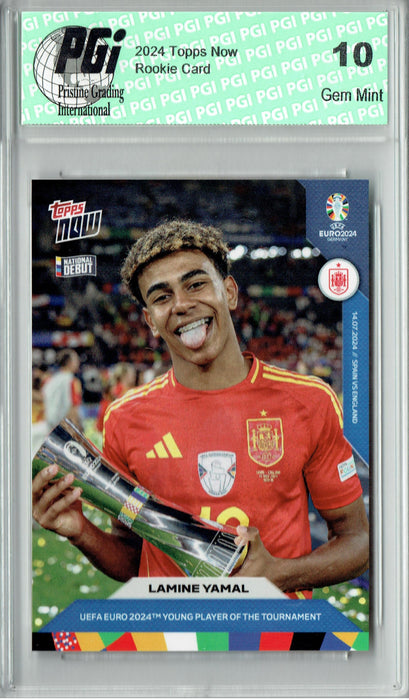 Lamine Yamal 2024 Topps Now #62 Best Young Player Euro Cup Rookie Card PGI 10