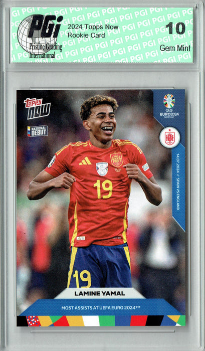 Lamine Yamal 2024 Topps Now #67 Most Assists at Euro Spain Rookie Card PGI 10