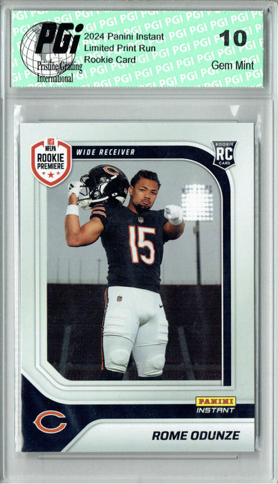 Rome Odunze 2024 Panini Instant #RPSFL-27 First Look Rookie Card PGI 10