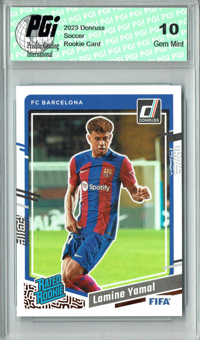 Lamine Yamal 2023-24 Donruss #177 Barcelona Rookie Card PGI 10