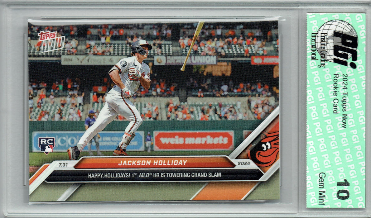 Jackson Holliday 2024 Topps Now #498 1st HR/Grand Slam Rookie Card PGI 10