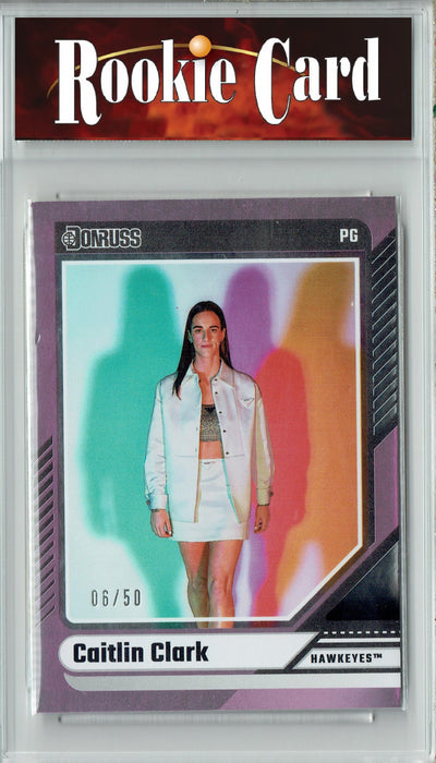 Certified Mint+ Caitlin Clark Collection 2024 Panini #1 Pink Foil #6/50 Rookie Card Indiana Fever