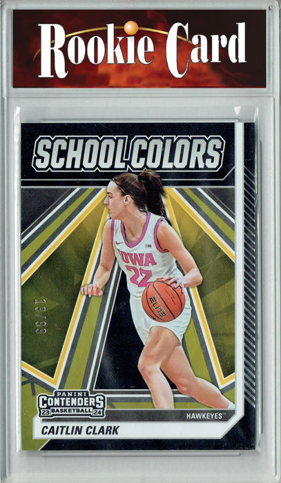 Certified Mint+ Caitlin Clark Collection 2024 #SC4 School Colors Gold #19/99 Rookie Card Indiana Fever