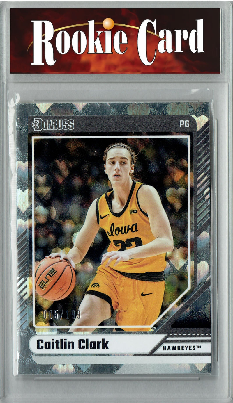 Certified Mint+ 2024 Panini Caitlin Clark Collection #4 Hearts Foil #5/199 Rookie Card Iowa Hawkeyes