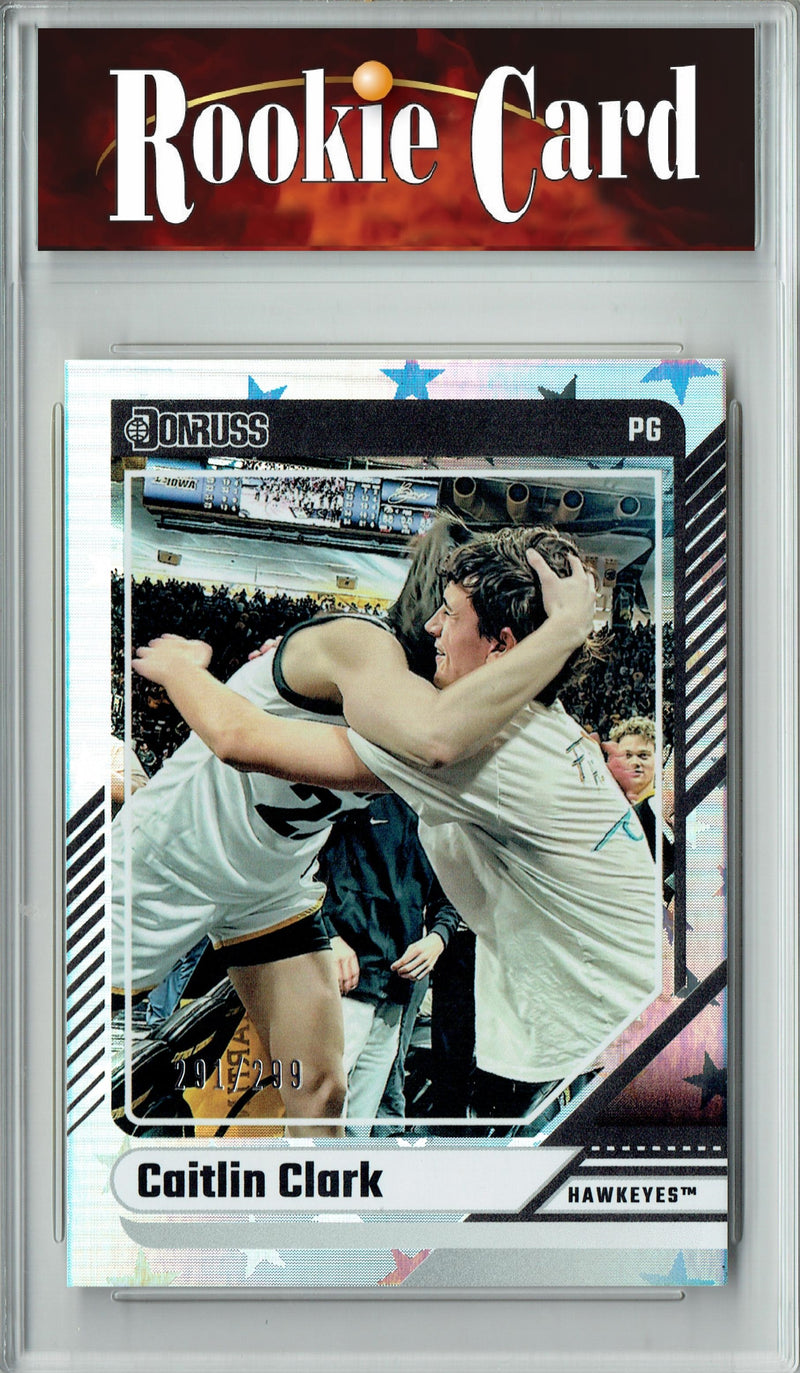 Certified Mint+ 2024 Panini Caitlin Clark Collection#19 Star Foil #291/299 Rookie Card Iowa Hawkeyes