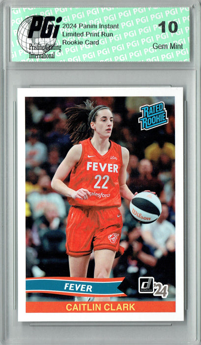 Caitlin Clark 2024 Panini Instant #RRR-1 Retro Rated Rookie Rookie Card PGI 10