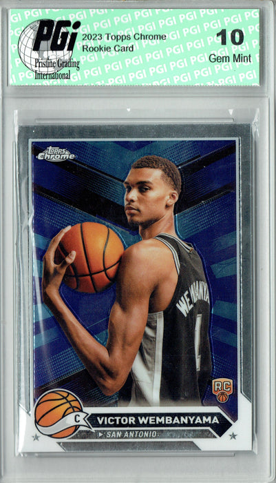 Victor Wembanyama 2023 Topps Chrome #1 San Antonio Spurs Rookie Card PGI 10