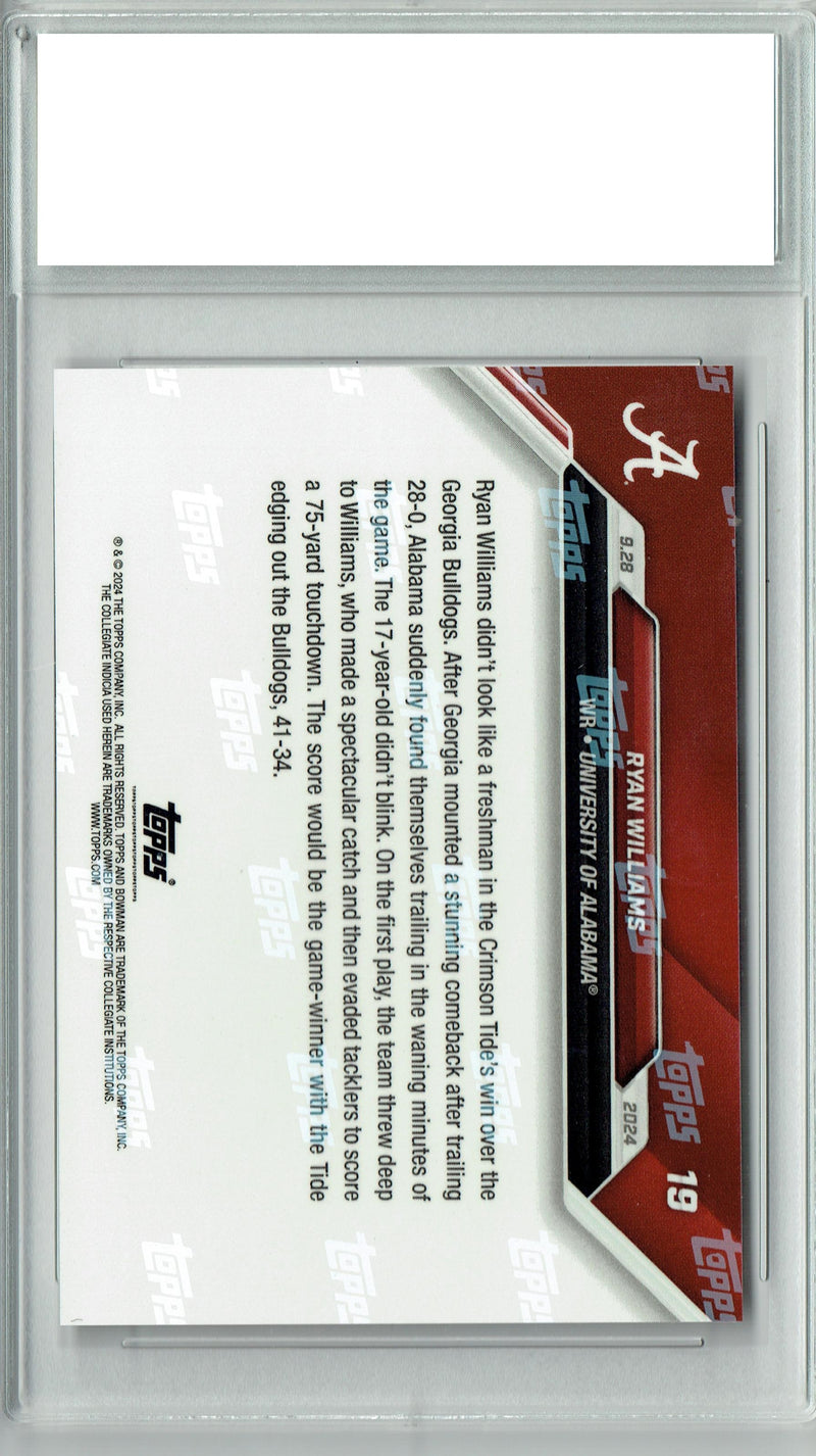 Ryan Williams 2024 Bowman University Now #19 Beats Bulldogs Rookie Card PGI 10
