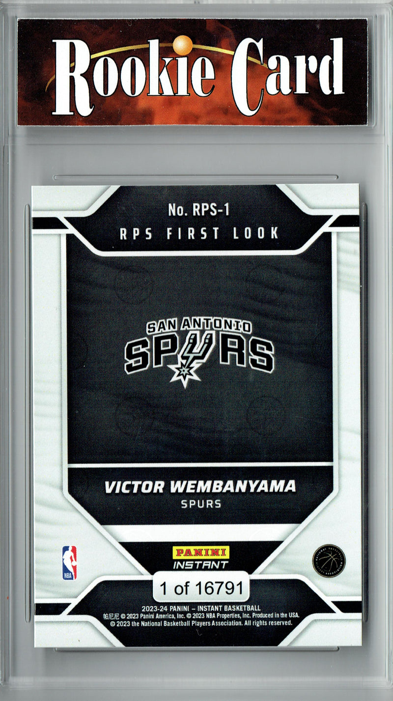 Certified Mint+ Victor Wembanyama 2023 Panini Instant #RPS-1 First Look San Antonio Spurs Jersey Licensed Rookie Card