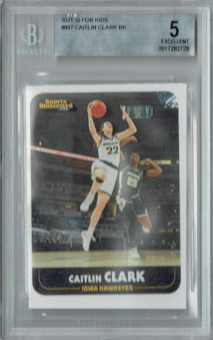 BGS 5 Caitlin Clark 2021 S.I. for Kids #997 Iowa Hawkeyes Rookie Card