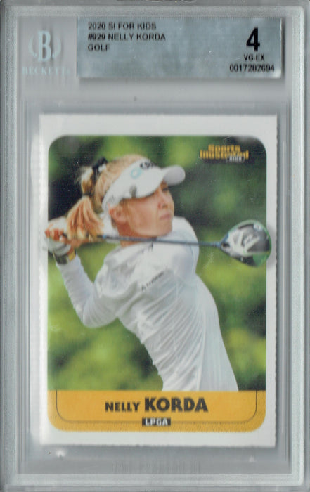 BGS 4 Nelly Korda 2020 S.I. for Kids #929 Womens Golf Rookie Card