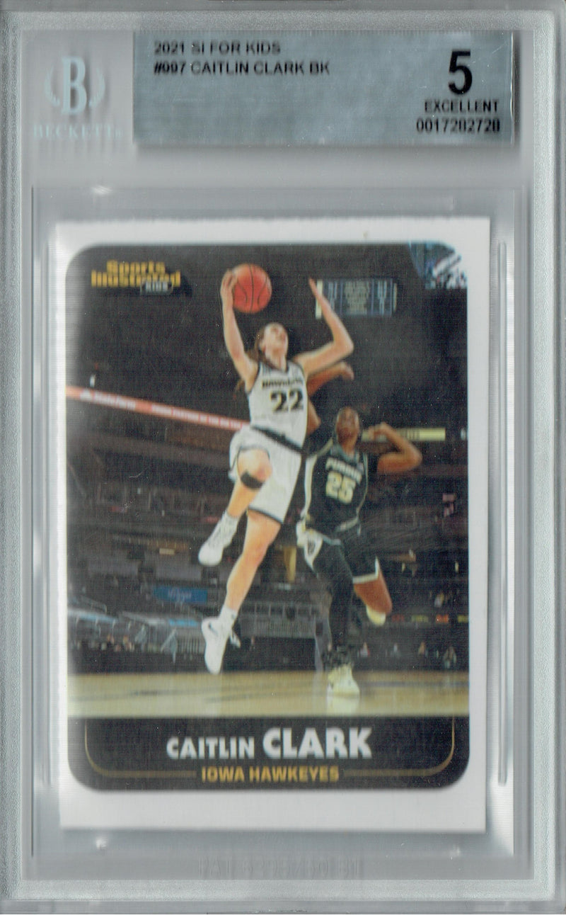 2021 BGS 5 Caitlin Clark S.I. for Kids #997 Iowa Hawkeyes Rookie Card Indiana Fever