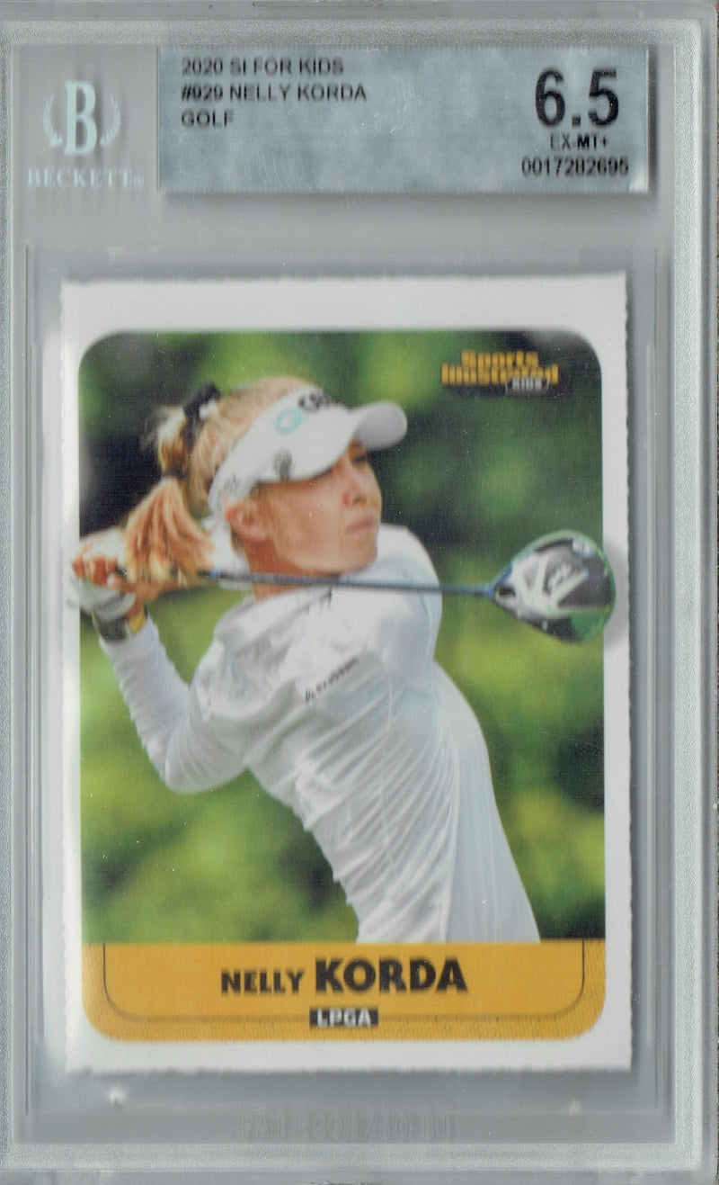 BGS 6.5 Nelly Korda 2020 S.I. for Kids #929 BGS 6.5 Womens Golf Rookie Card USA
