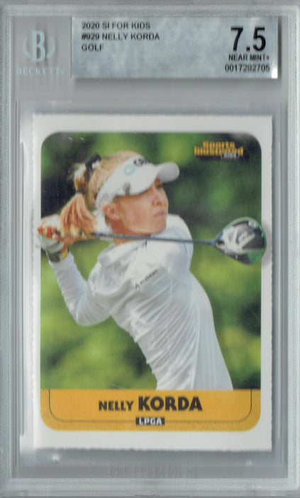 $ BGS 7.5 Nelly Korda 2020 S.I. for Kids #929 Womens Golf Rookie Card