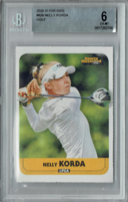 $ BGS 6 Nelly Korda 2020 S.I. for Kids #929 Womens Golf Rookie Card