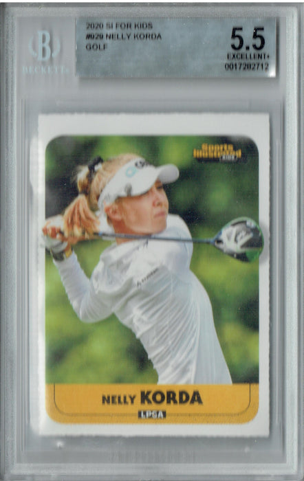 BGS 5.5 Nelly Korda 2020 S.I. for Kids #929 BGS 5.5 Womens Golf Rookie Card