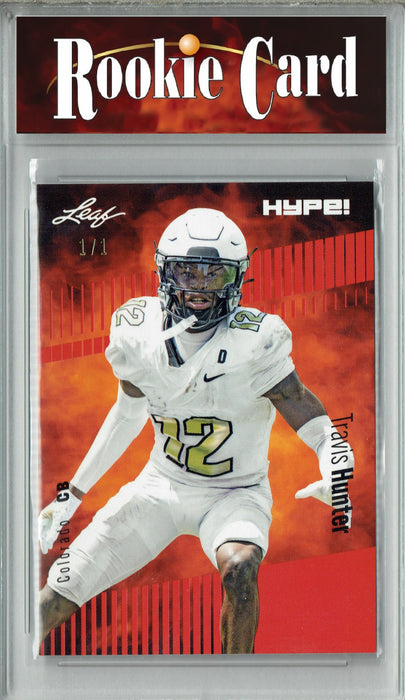 Certified Mint+ Travis Hunter 2023 Leaf HYPE! #137 Red Blank Back #1/1 Rookie Card